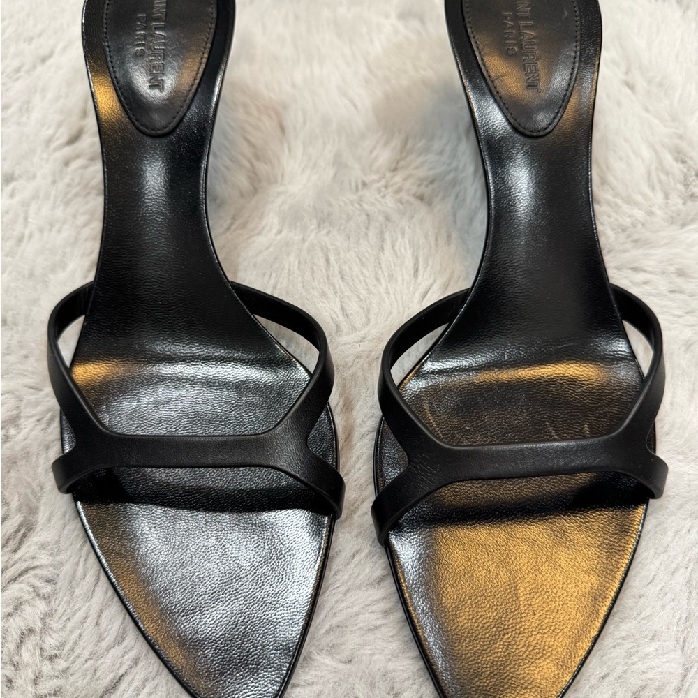 Yves Saint Laurent Black Strappy Heels
